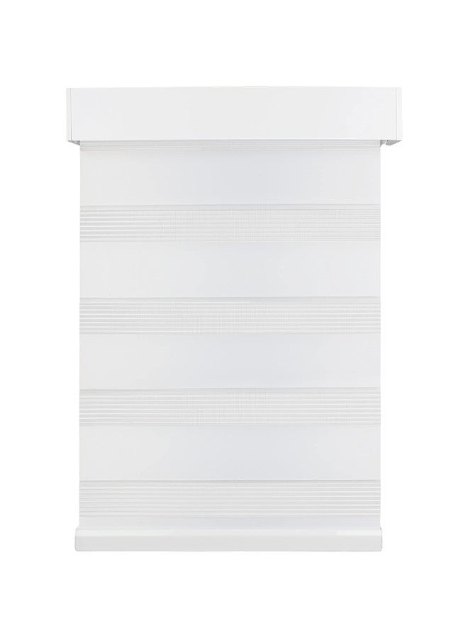 Arlo Blinds ستائر أرلو زيبرا الدوارة، ترشيح الضوء، لاسلكية، 24 بوصة عرض × 60 بوصة ارتفاع، لون أبيض ناصع، ستائر نوافذ أفقية - Image 2